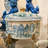 Porcelain Willow Pattern Lidded Box with Bronze Feet