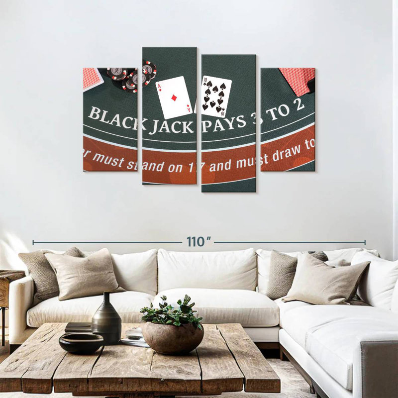 Senne Blackjack Ace and Ten, H 48 po x l 75 po