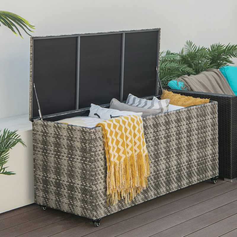 Coffre de terrasse 96 gallons Costway, gris