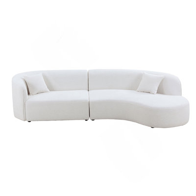 Ensemble de canapé courbé et méridienne 2 pièces Upholstery