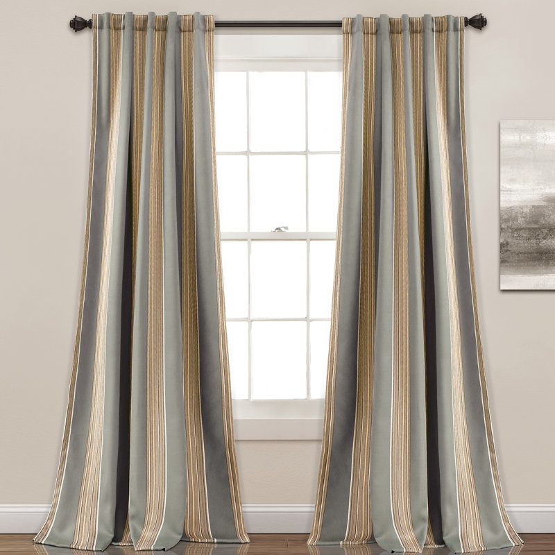 Julia Room Darkening Sliding Panel Pair, Gray, 52" W x 108" L