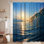 Ocean Wave Sunset Sea Surf Tide Shower Curtain with 12 Hooks