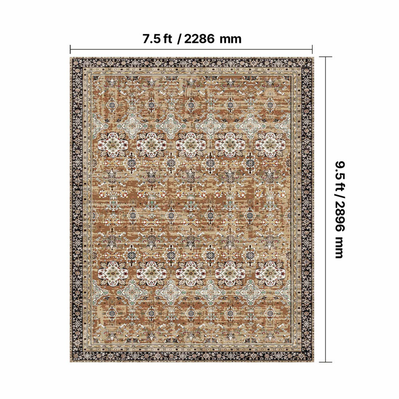 Grand tapis antidérapant et résistant aux déchirures, Rectangle 7 pi 6 po x 9 pi 6 po