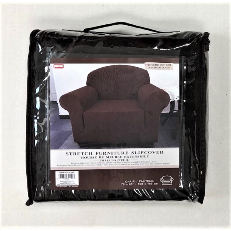 Housses de canapé à coussins carrés extensibles, Brun, H 75 po x l 65 po x P 2 po