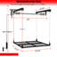 Support de rangement pour plafond de garage robuste 4 x 4 pi, système de rangement de plafond de garage réglable au plafond, capacité de 400 lb, noir