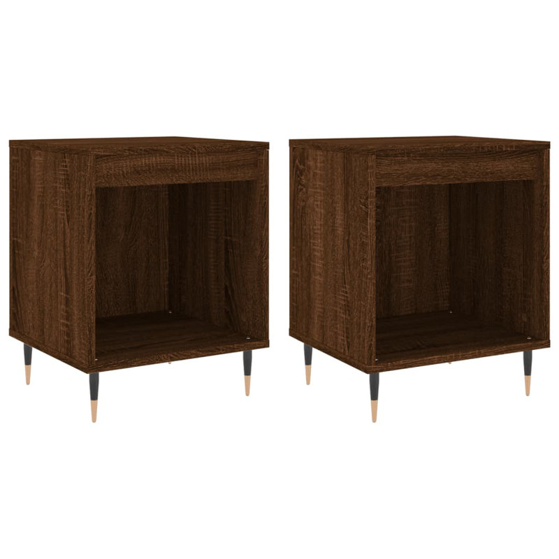 Plainsboro Solid Wood Bedside Table, White, Set of 2