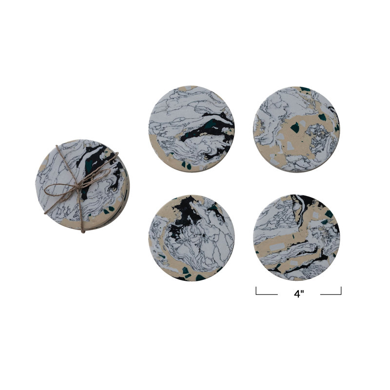 Sous-verres ronds en pierre recyclée