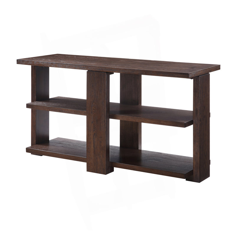 Table de canapé en noyer avec 2 tablettes