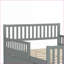 Lit plateforme double en bois de pin massif avec garde-corps et amp; 2 tiroirs gris pour la chambre principale