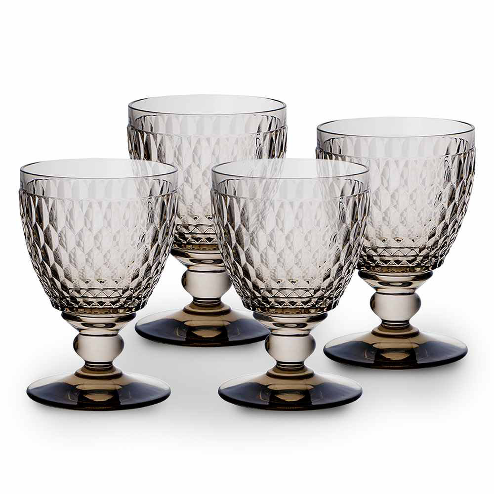 Boston Crystal Goblet, 14 oz., Smoke