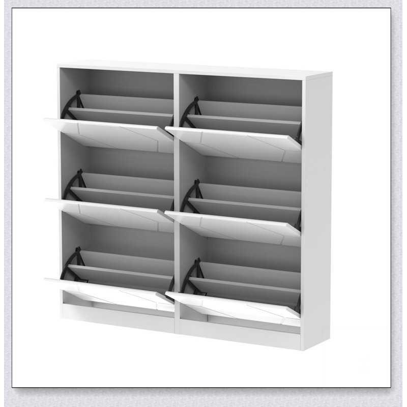 Armoire à chaussures pour le vestibule, range-chaussures à 6 niveaux avec panneaux sculptés, garde-chaussures à découper