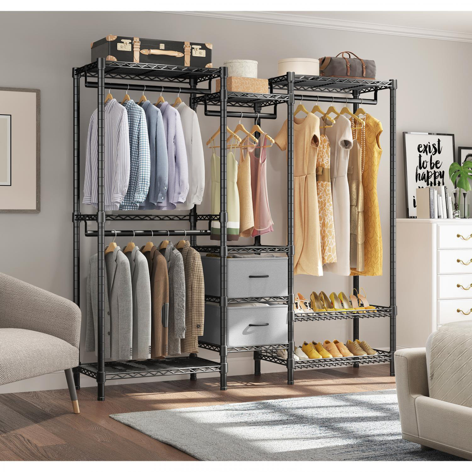 Rebrilliant Mahua 70.5'' Metal Freestanding Garment Rack | Wayfair