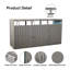 La remise à poubelle contient 3 poubelles en métal pour le rangement des ordures, acier galvanisé inoxydable, remise pour poubelle de jardin, gris