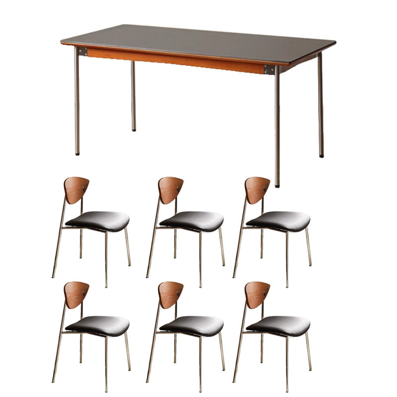 Ensembles de table de salle à manger en bois massif Rock., Noir, noir, noir, noir, H 29,53 po x L 55,12 po x l 31,5 po