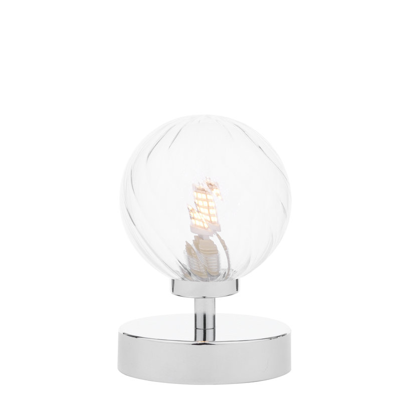 Metal Table Lamp Lamp, 17 cm H x 10.5 cm W x 10.5 cm D, Chrome