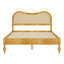 Base de lit style Mid-Century moderne avec tête de lit courbée en rotin-133434594-133434592