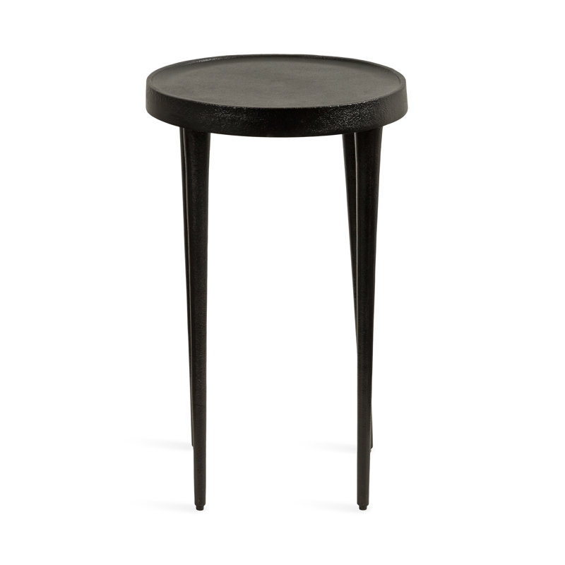 Metal Round Drink Table, Black, 22" H x 14" W x 14" D