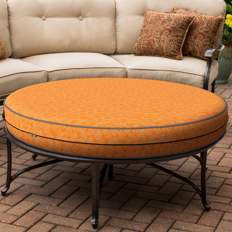 Decorative Indoor Outdoor Waterproof Round Cushion Cover, Patio Bar Stool UV Resistant Seat Cover, 12.7cm H x 40.6cm W