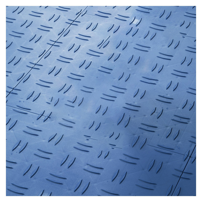 Carreaux de sol de garage robustes et emboîtables - Paquet de 50 planchers en polypropylène bleu avec texture de plaque de diamant pour atelier et sous-sol