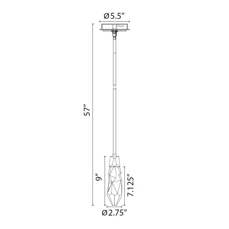 Luminaire suspendu simple à 1 lumière Angelus, Blanc mat