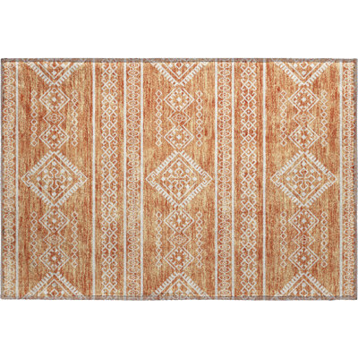 Premium Machine Washable Prisco Copper Rug