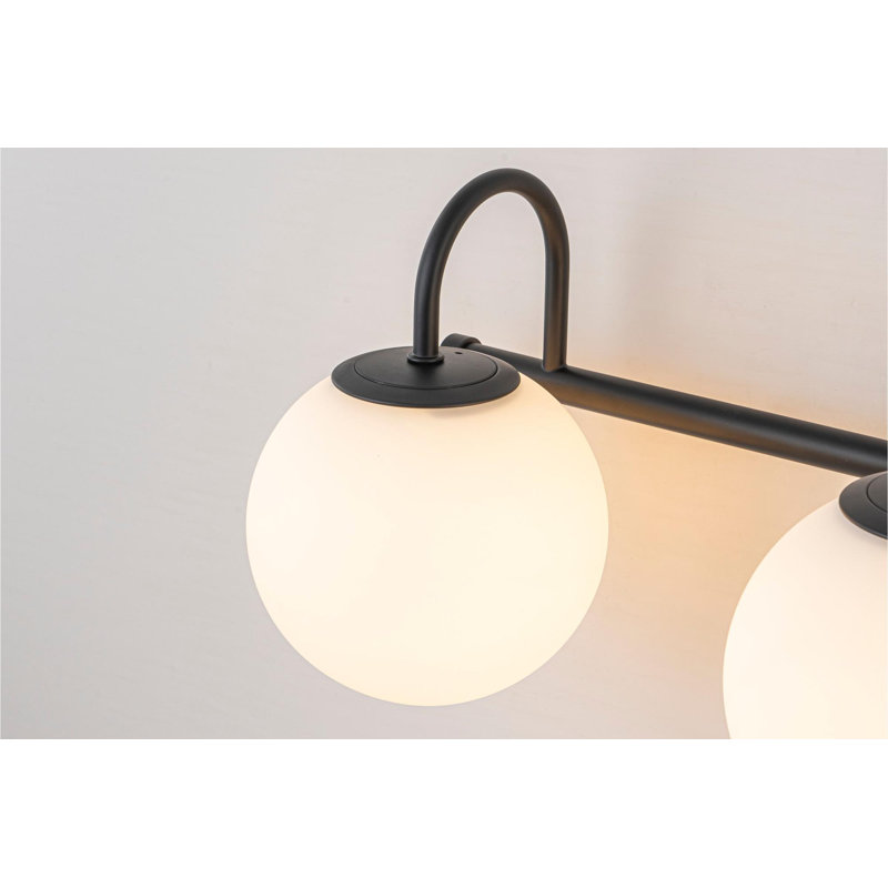 Éclairage pour meuble-lavabo Kaynen, Trois lumières, Noir mat