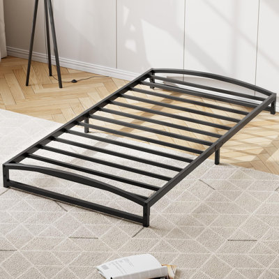 Hayli Low Profile Bed Frame, Heavy Duty Low Bed Frame Metal, Mattress Foundation with Steel Slat Support, No Box Spring Needed, Easy Assembly