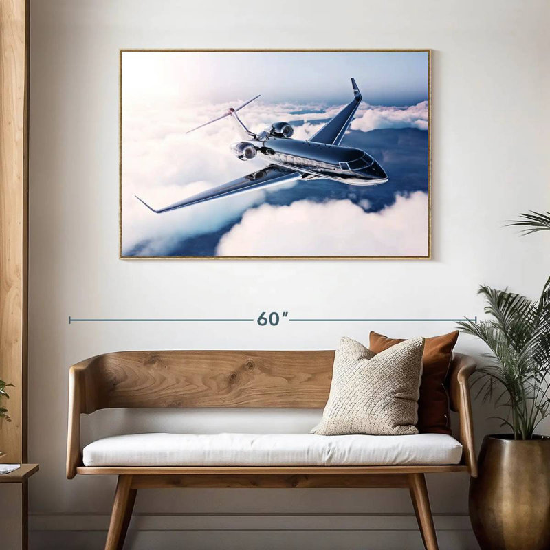 Vol privé, Cadre flottant en bois naturel, 46 po x 31 po
