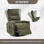 Fauteuil inclinable manuel chauffant chauffant avec fauteuil à bascule et pivotant en tissu, vert-290366399
