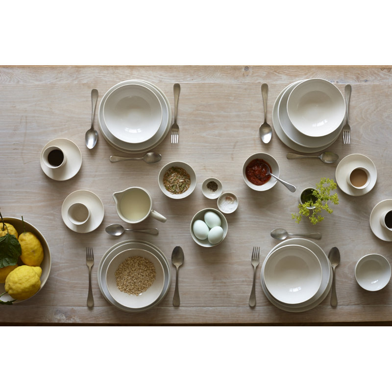 Bol à pâtes en porcelaine Bisque Canvas Home, Blanc