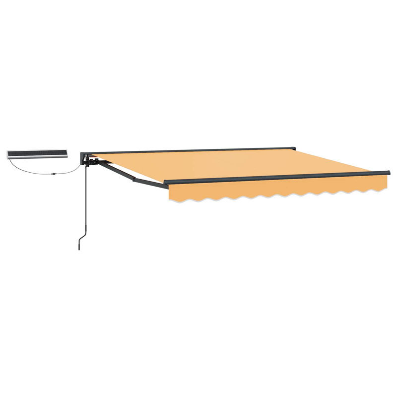 VidaXL Polyester Cover Retractable Patio Awning, Sand, 165cm H x 400cm W x 350cm D, Solid Color