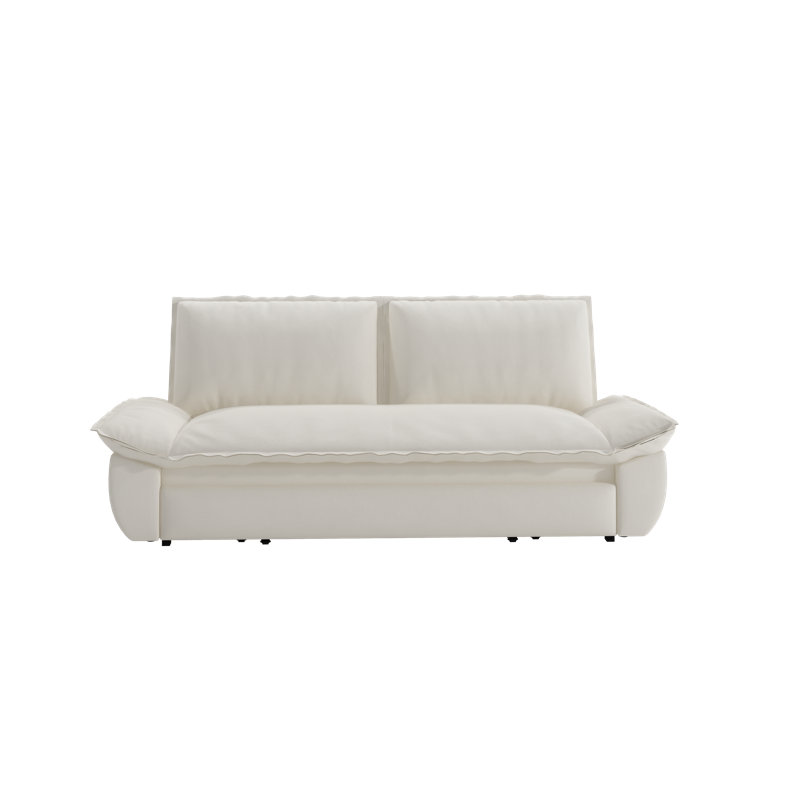 Grand canapé-lit 70,1 po, canapé-lit convertible 3 en 1, causeuse en velours multifonctionnelle, beige 