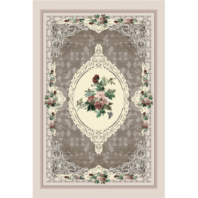 Premium Woven Area Rug, 100% Polyester, 4.6 x 7.2 ft | Antibacterial, Non-Slip PVC Dot Underside | 3D Digital Printing, Machine Washable, Pile Height: 0.3 in | Ideal for Living Room, Bedroom, and Dining Spaces