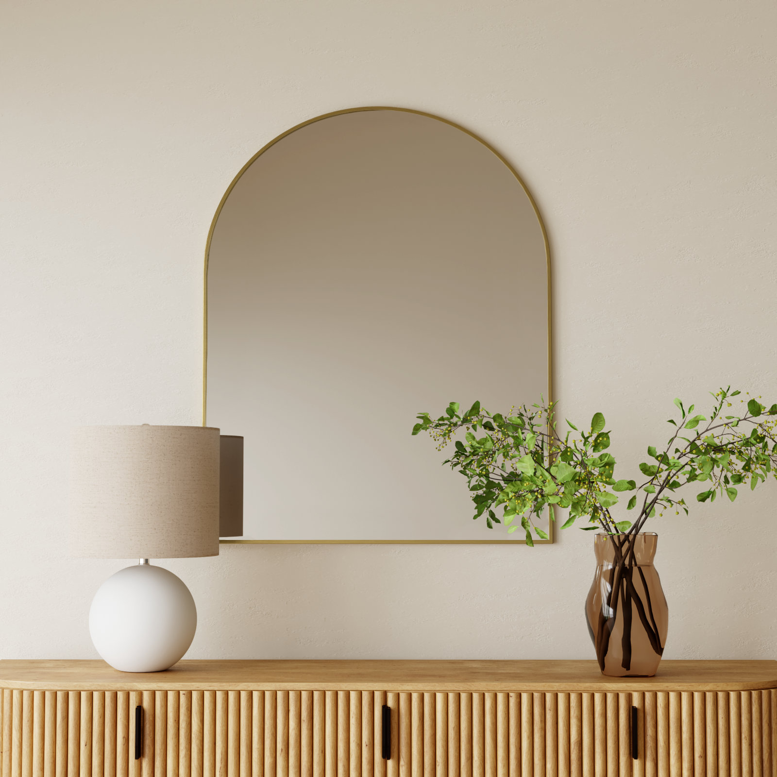 Sabine 36" Accent Mirror, Brass, 42" x 33"