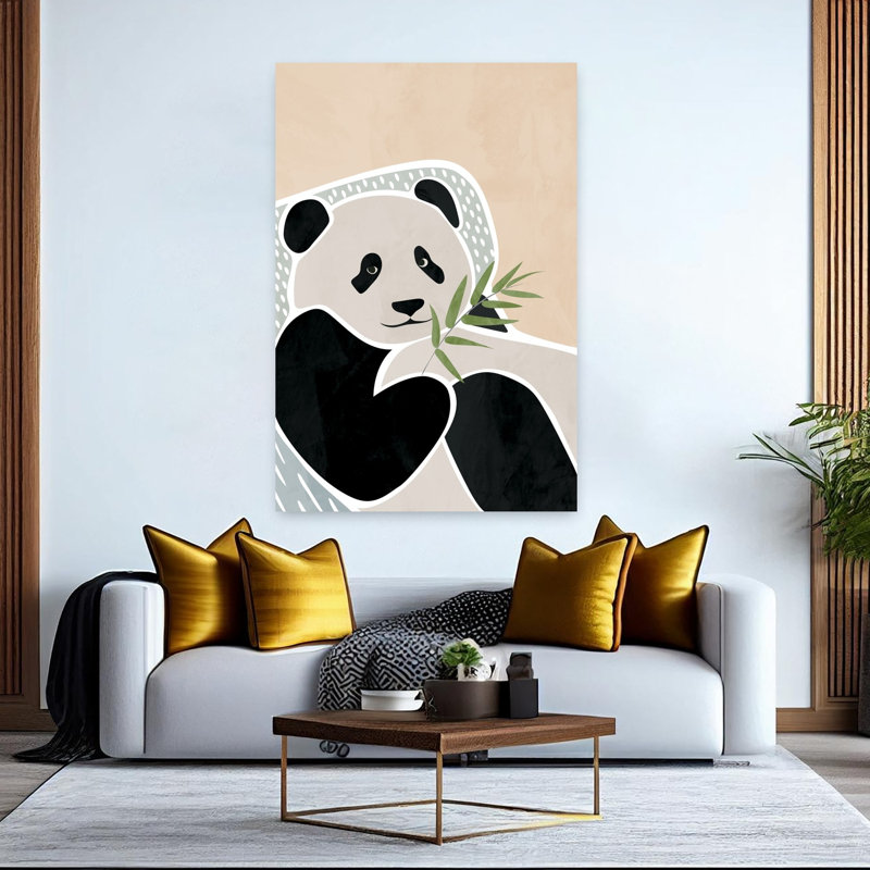 Art contemporain, art panda contemporain, H 60 po x l 40 po