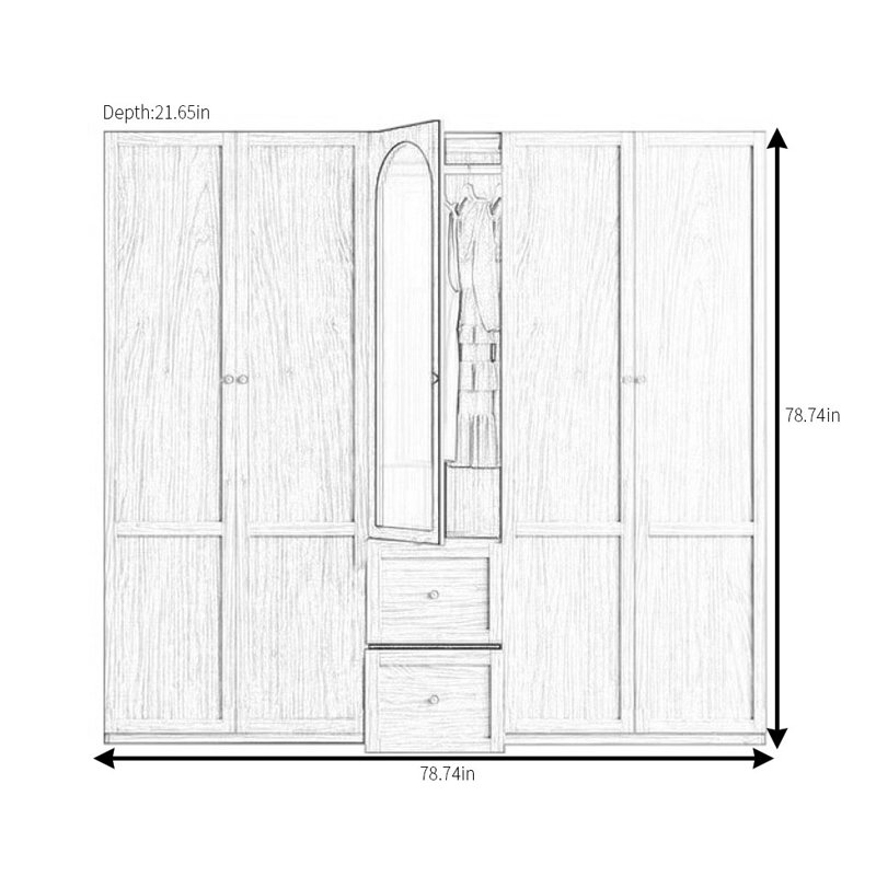 American Style Wooden Wardrobe