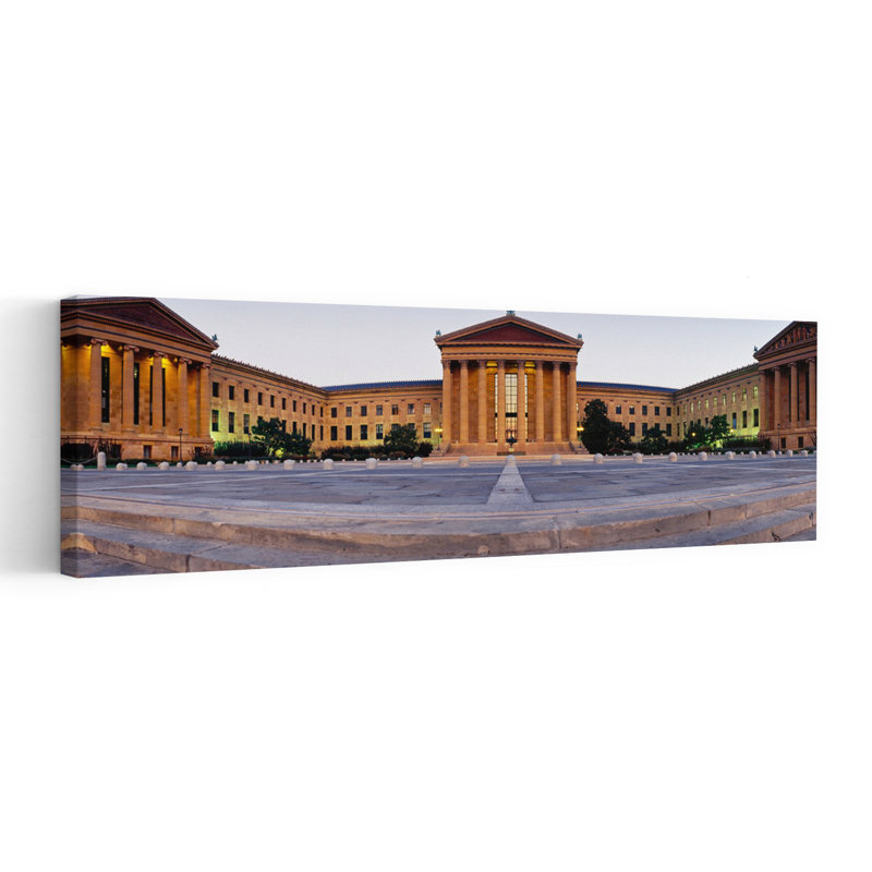 Facade Of A Museum Philadelphia Museum Of Art Philadelphia Pennsylvania USA by Jerry Driendl Photography - Wrapped Canvas Panoramic Print