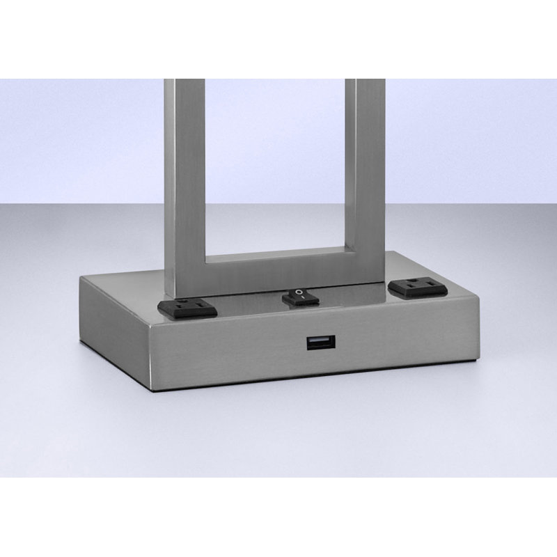 Ensemble de lampes de table rectangulaires robustes 29 "avec prise USB et prise de courant