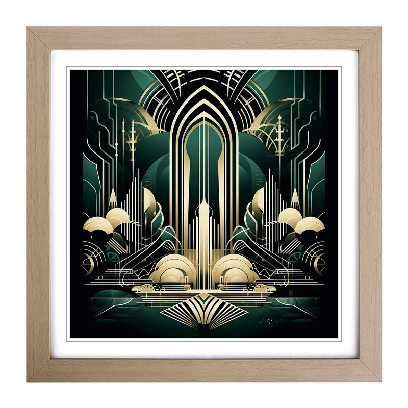River Deco - Single Picture Frame Print on Wood, Oak