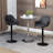 HOMCOM Adjustable Bar Stools, Swivel Counter Height Barstools with Footrest and Back, PU Leather and Steel Round Base, for Kitchen Counter and Dining Room, Set of 2, Black