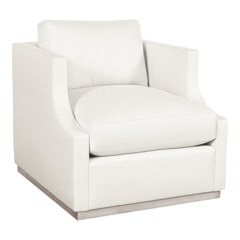 Thom Filicia Home 32" Wide Armchair, Dove Gray, Kennelly Snow Polyester Blend