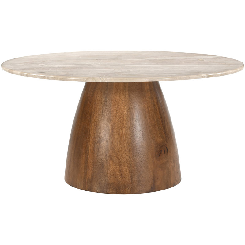 Liona Danise Marble And Wood Coffee Table, Beige/Brown