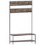 Sylvie Iron Industrial Hall Tree with Bench and Shoe Storage-210116277