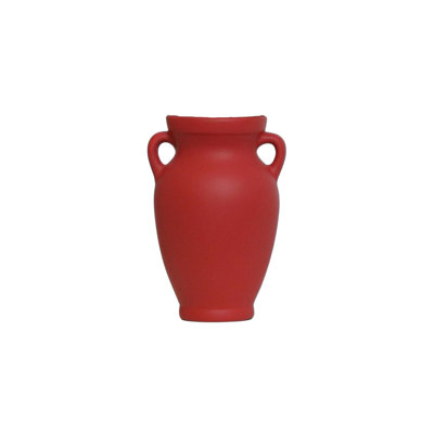 Elegant Red Ceramic Vase, 4.5 x 4.5 x 8.3 inches | 100% Premium Ceramic, Perfect for Floral Arrangements & Home Décor | Stylish Accent Piece for Living Room, Office, or Dining Room