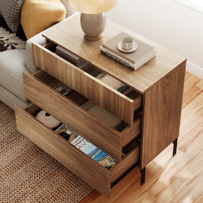 Meuble télé 3 tiroirs pour meuble télé Union Rustic, Noyer