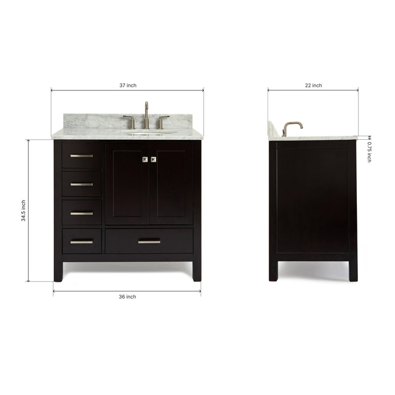 Ensemble de meuble-lavabo simple 37 po Flynt, Espresso