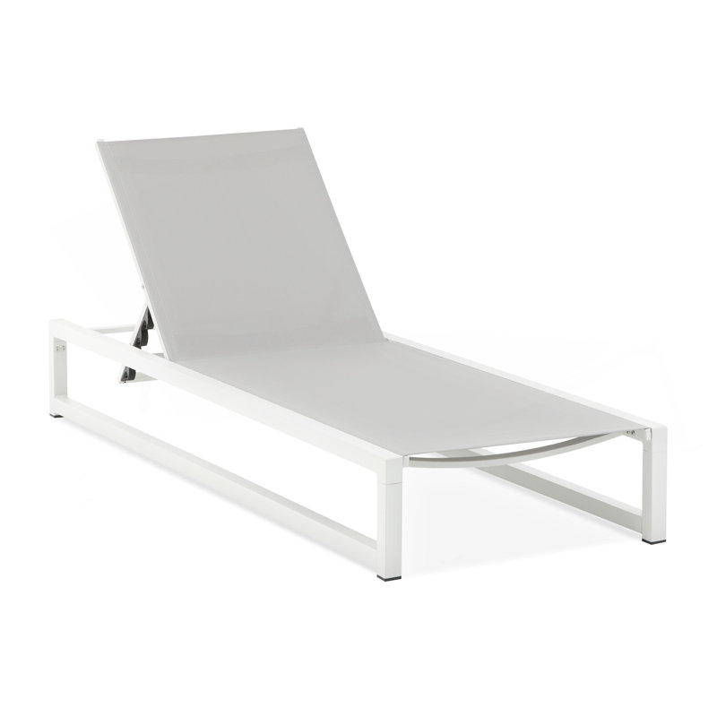 5-Level Adjustable Outdoor Chaise Lounge, Durable Aluminum Frame & Textilene Mesh, Perfect for Patio/Poolside