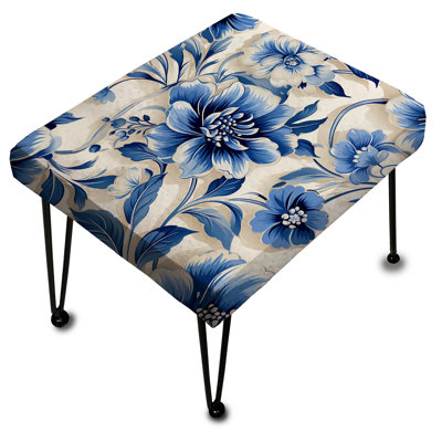 Repose-pieds Cobalt Blue Filigree Victorian II - Floral