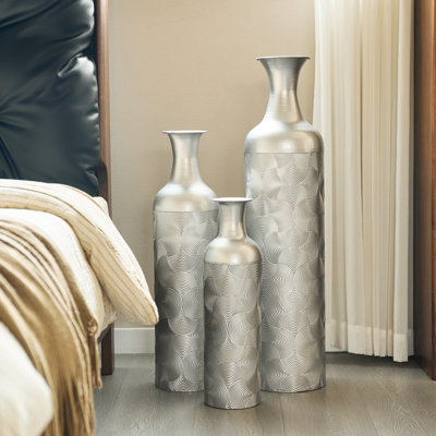 Ensemble de 3 vases de sol modernes en métal