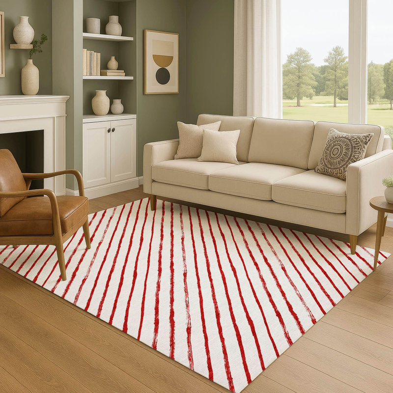 Tapis à rayures de qualité supérieure lavable à la machine AMF1819, Rectangle 10 pi x 14 pi